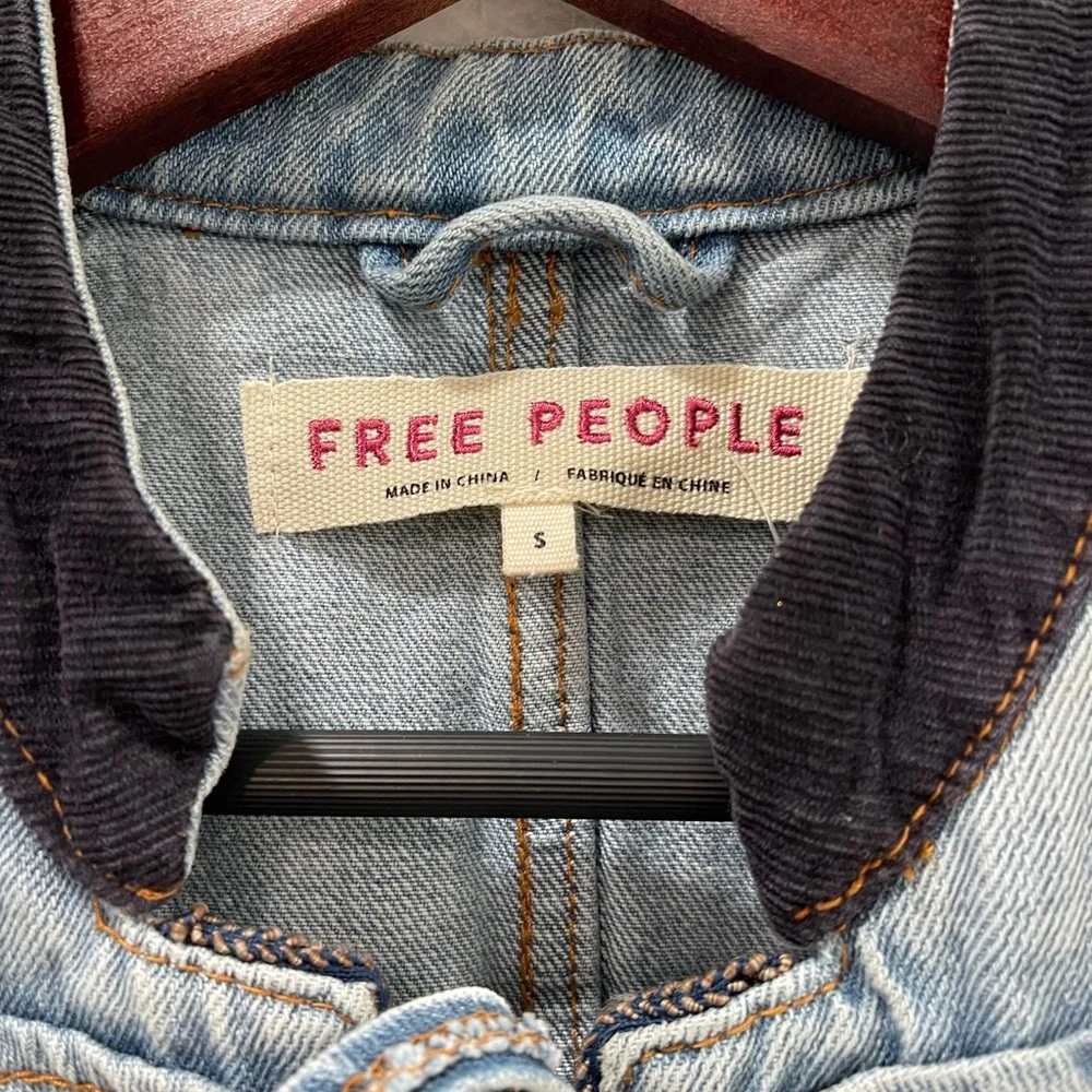 Free People Denim Seamed And Structured Jacket - Picture 3 of 8